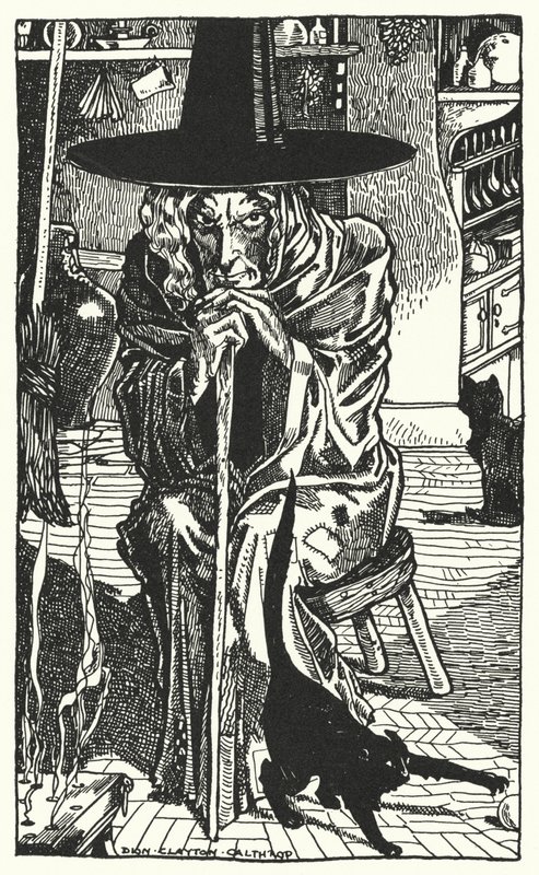 Häxan själv (gravyr) av Dion Clayton Calthrop