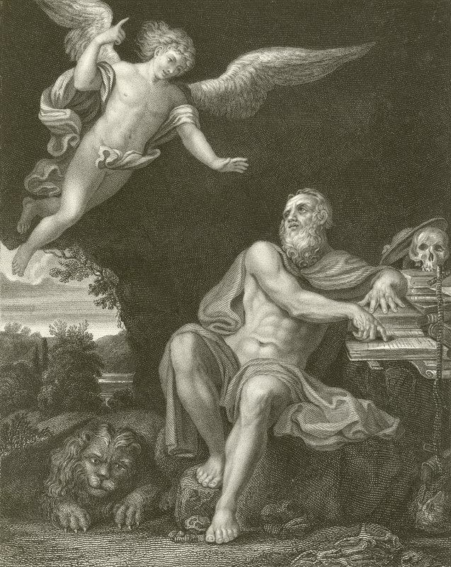 St Hieronymus med ängeln av Domenichino