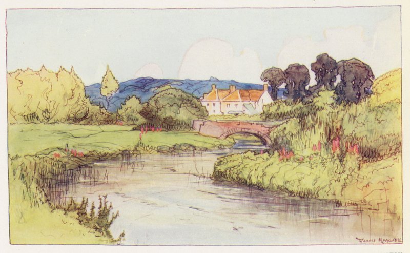 The Frome nära Frampton (färglitografi) av Donald (after) Maxwell