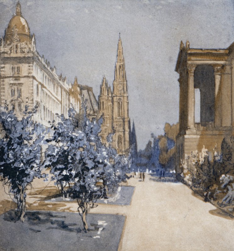 Wien i sikte (färg litho) av Donald (after) Maxwell