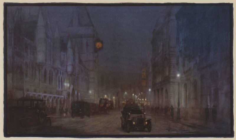 En gotisk fantasi om Fleet Street av Donald Maxwell