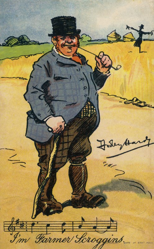 Jag är Farmer Scroggins (chromolitho) av Dudley Hardy