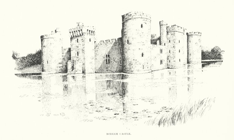 Bodiam Castle (litografi) av Duncan Moul