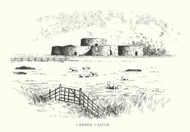 Camber Castle (litografi) av Duncan Moul