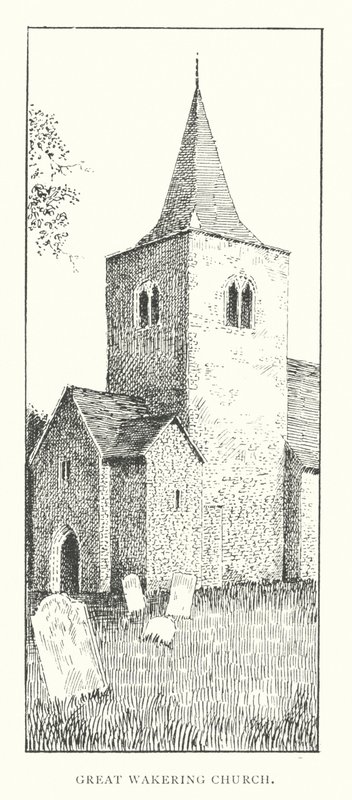Great Wakering Church (litografi) av Duncan Moul