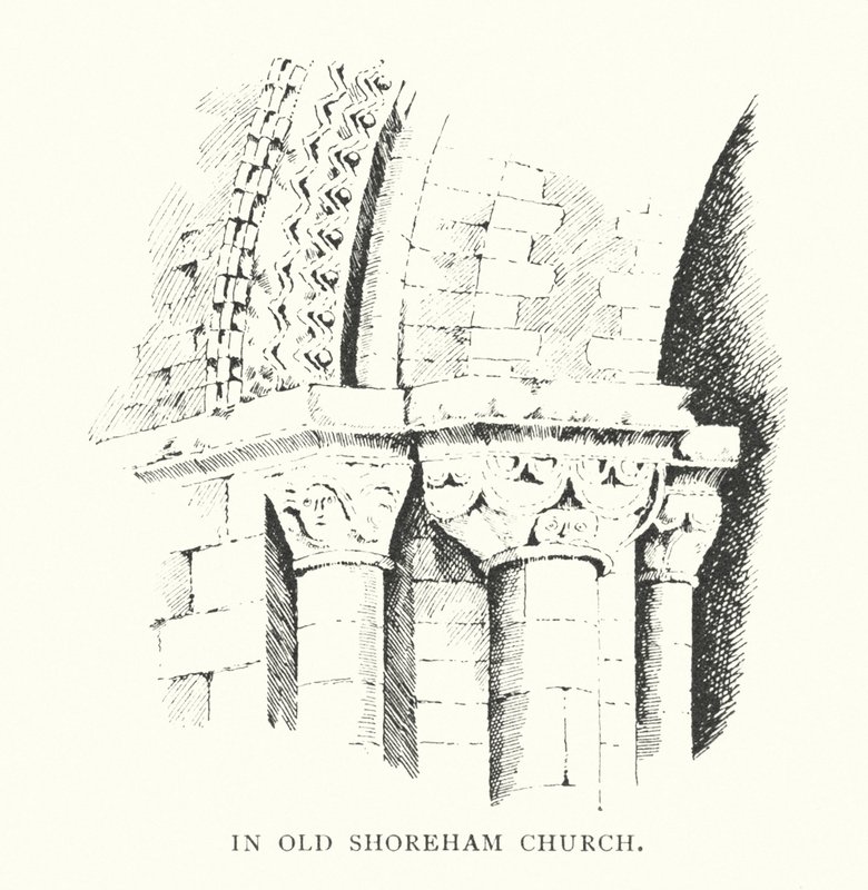 I Old Shoreham Church (litografi) av Duncan Moul
