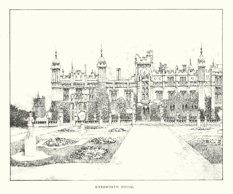 Knebworth House (litografi) av Duncan Moul
