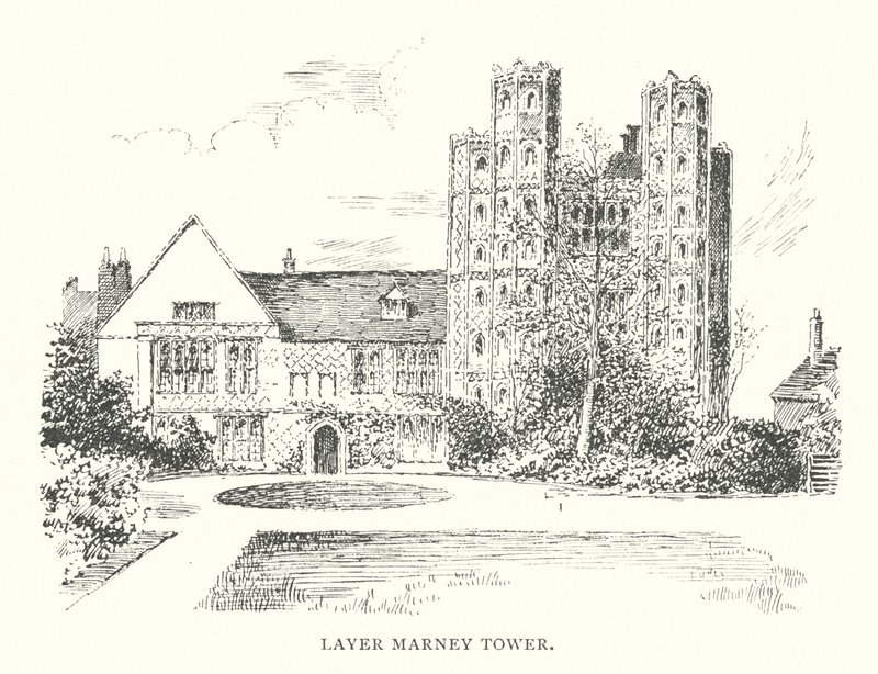 Layer Marney Tower (litografi) av Duncan Moul