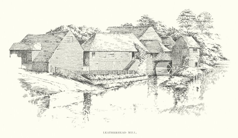 Leatherhead Mill (litografi) av Duncan Moul