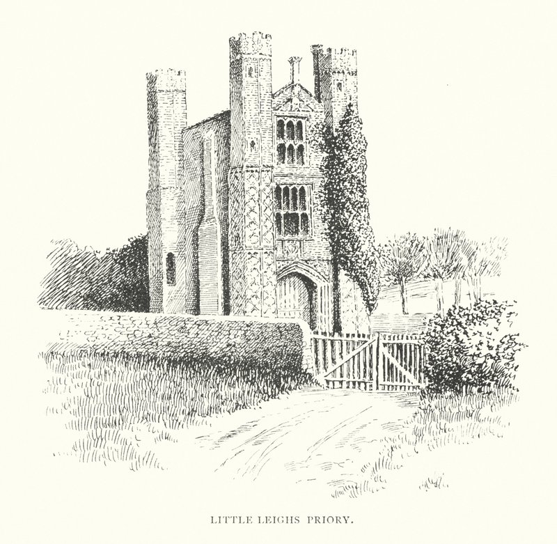 Little Leighs Priory (litografi) av Duncan Moul