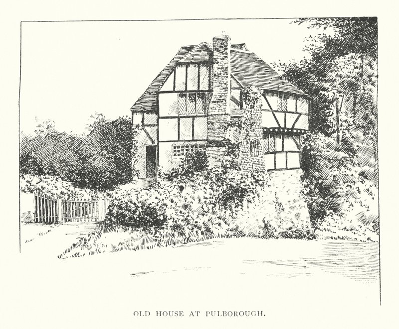 Gammalt hus vid Pulborough (litografi) av Duncan Moul
