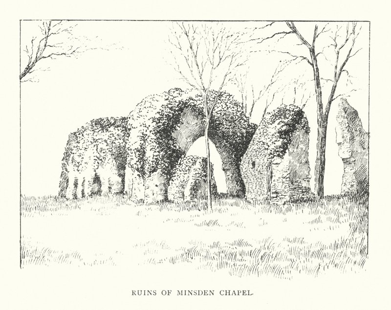 Ruinerna av Minsden Chapel (lito) av Duncan Moul