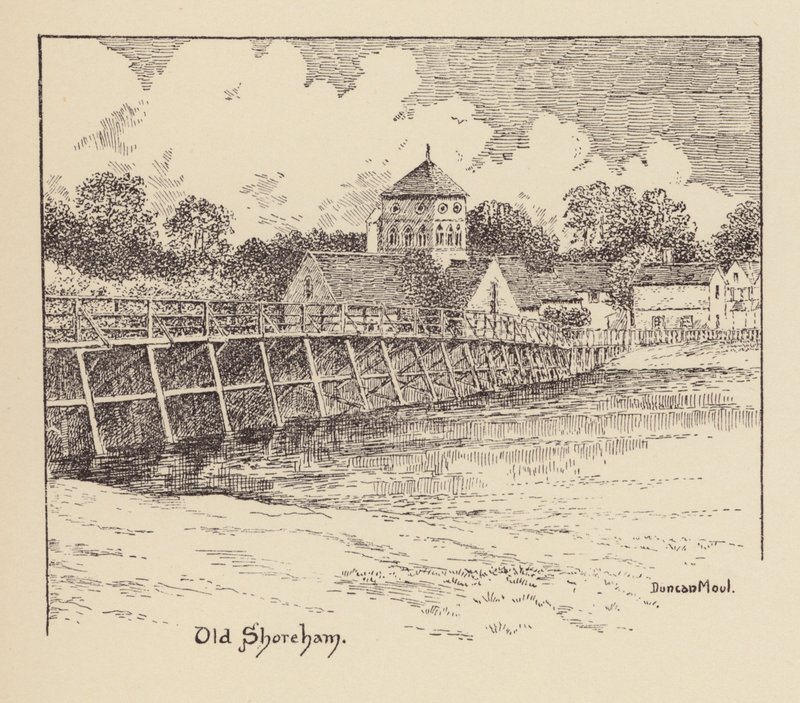 Sussex: Old Shoreham (litografi) av Duncan Moul