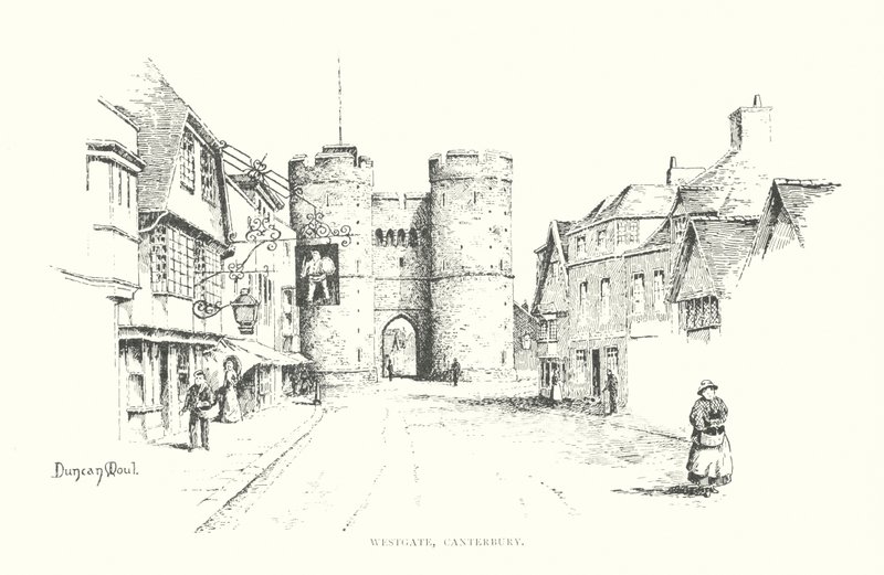 Westgate, Canterbury (litografi) av Duncan Moul