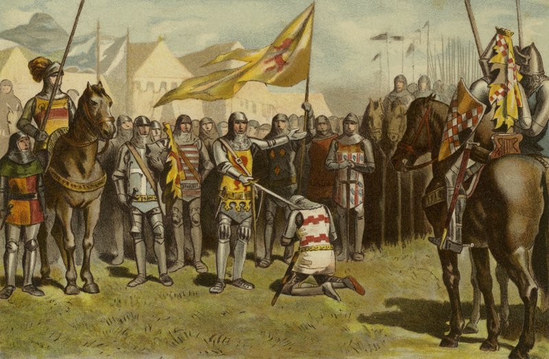 En soldat adlades, 1300-talet av Dutch School