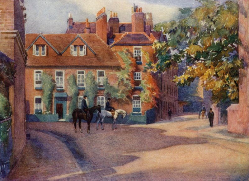 Eton: Common Lane House (färg litho) av E. D. Brinton