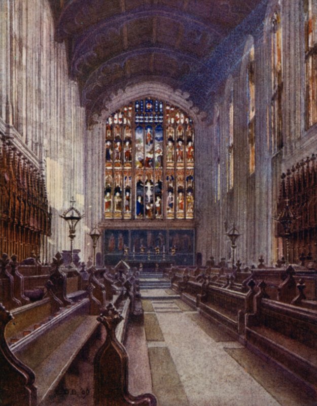 Eton: Upper Chapel (färg litho) av E. D. Brinton