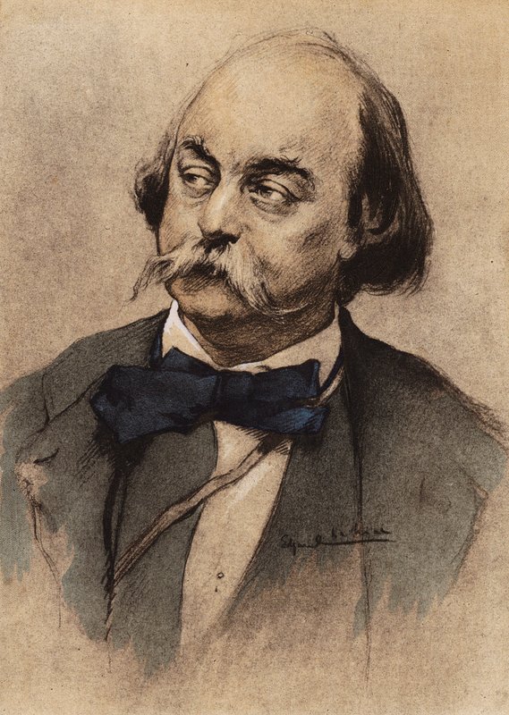 Porträtt av Gustave Flaubert (färglitografi) av Edgar Chahine