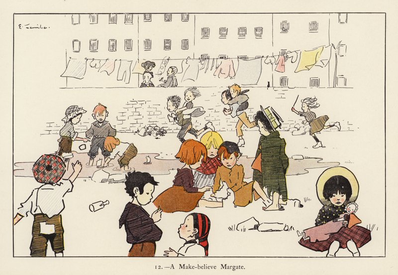 En låtsasmargate (litho i färg) av Edith Farmiloe