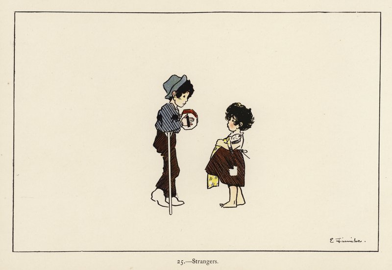 Strangers (färg litho) av Edith Farmiloe