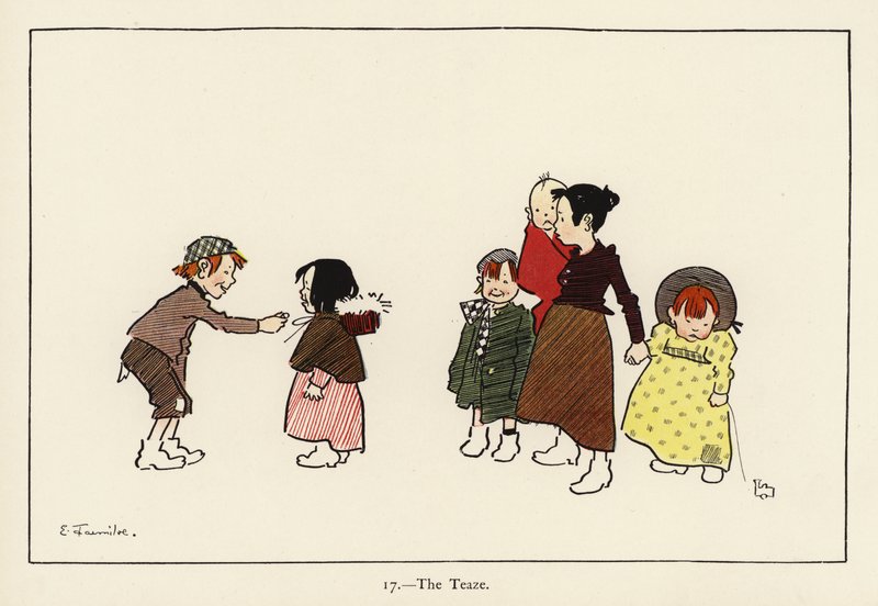 The Teaze (färg litho) av Edith Farmiloe