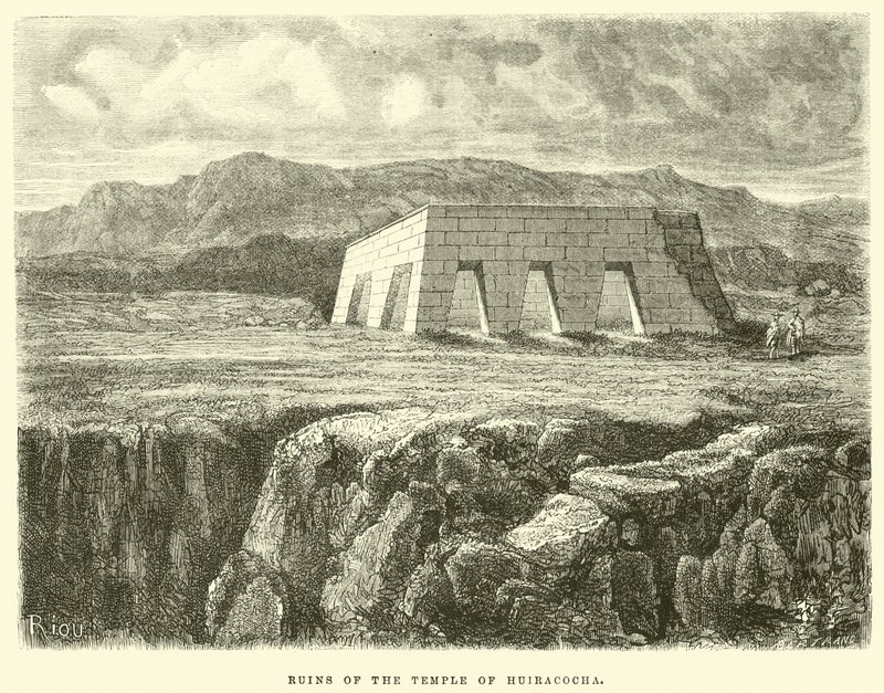 Ruinerna av Huiracochas tempel av Edouard Riou