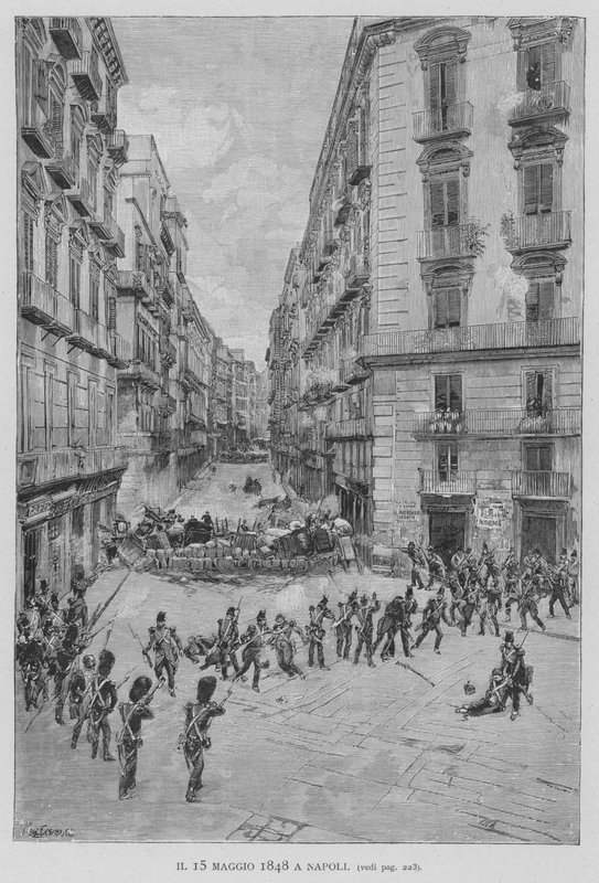 Den 15 maj 1848 i Neapel (gravyr) av Edouardo Matania