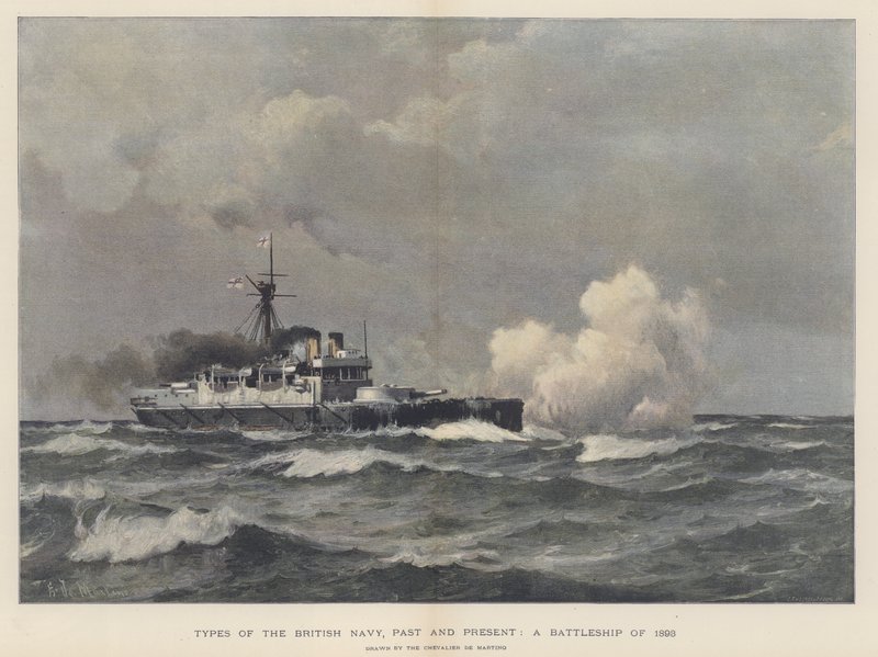 Ett slagskepp från 1893 av Eduardo de Martino