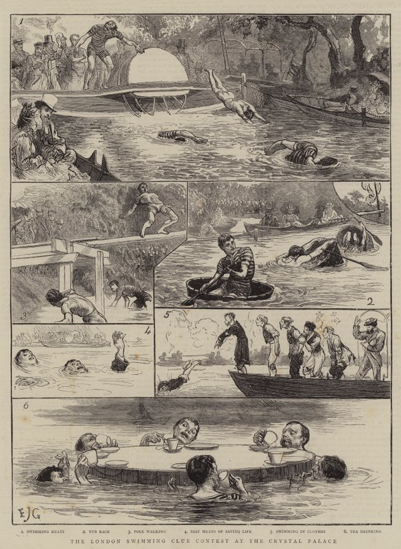 London Swimming Club-tävling i Crystal Palace av Edward John Gregory