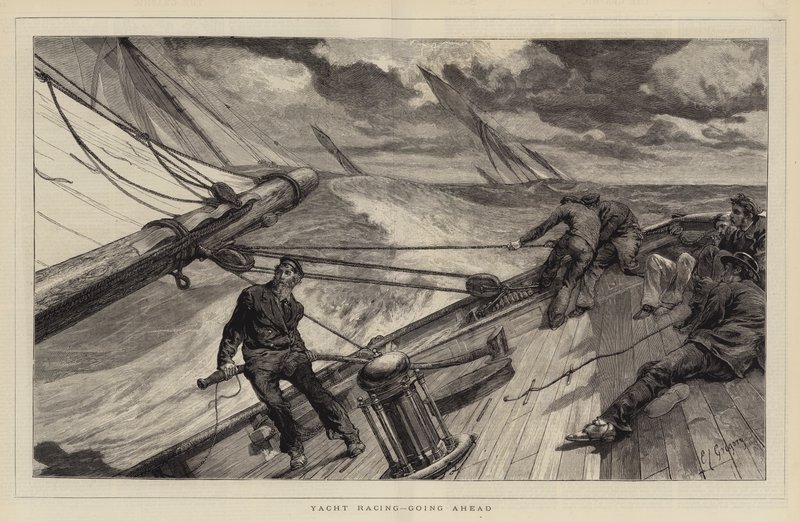 Yachtracing, på gång av Edward John Gregory