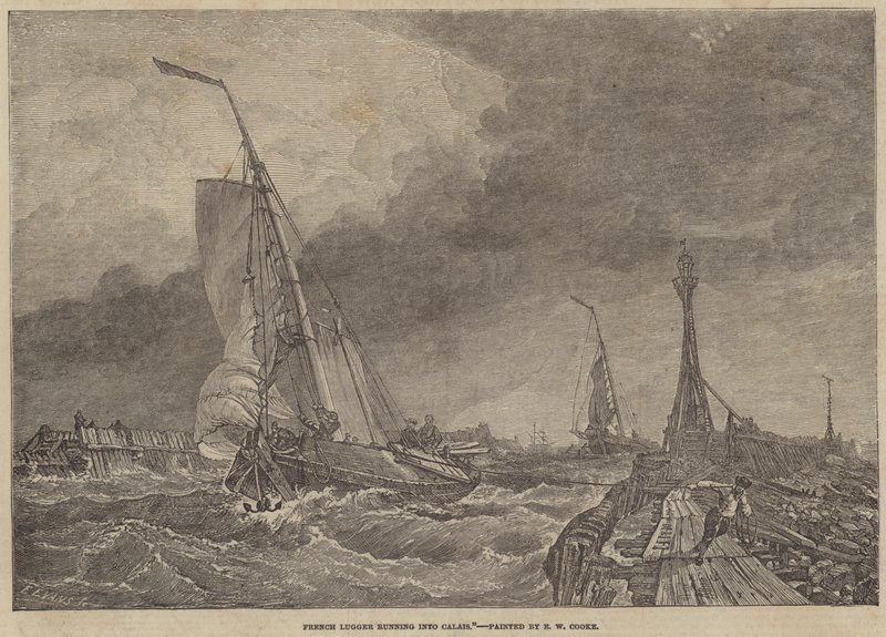 Franska Lugger springer in i Calais av Edward William Cooke