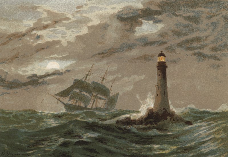 Månsken, Eddystone fyr av Edward Duncan