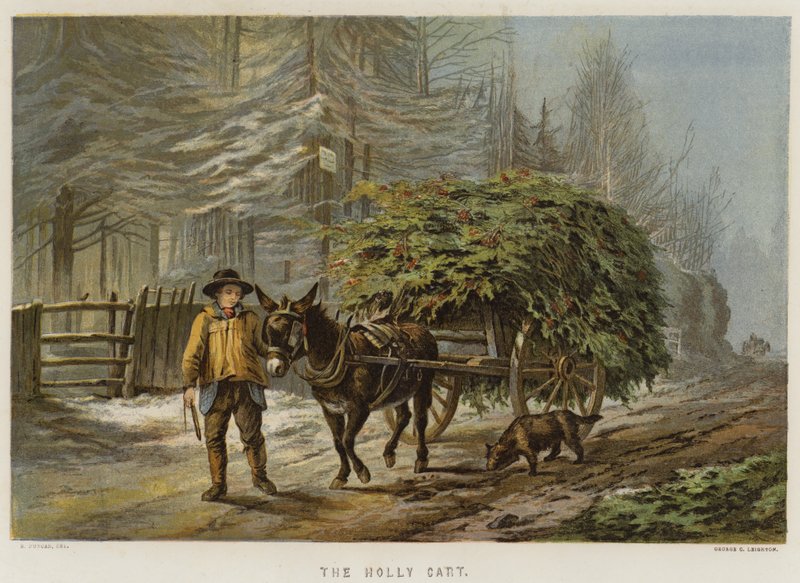 The Holly Cart (chromolitho) av Edward Duncan