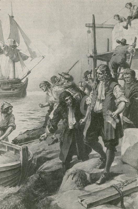 Winstanley bortförd av pirater (litografi) av Edward Frederick Skinner