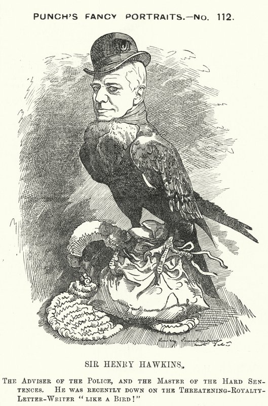 Punch-tecknad film: Sir Henry Hawkins av Edward Linley (after) Sambourne