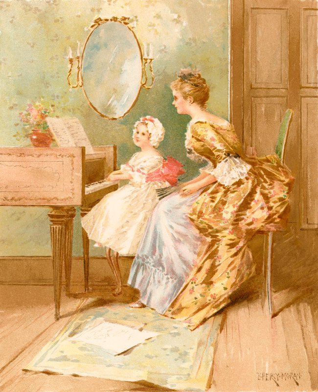 Cembalolektionen av Edward Percy Moran