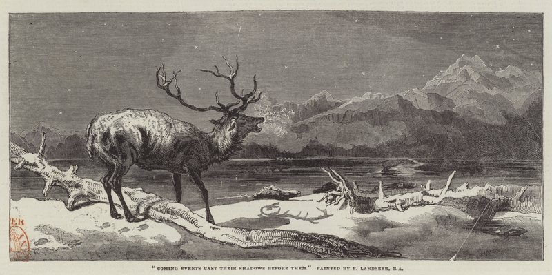 Kommande händelser kastar sina skuggor före dem av Edwin Landseer