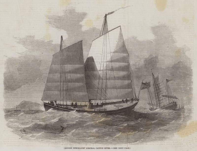 Kinesiska köpmäns Lorchas, Canton River av Edwin Weedon