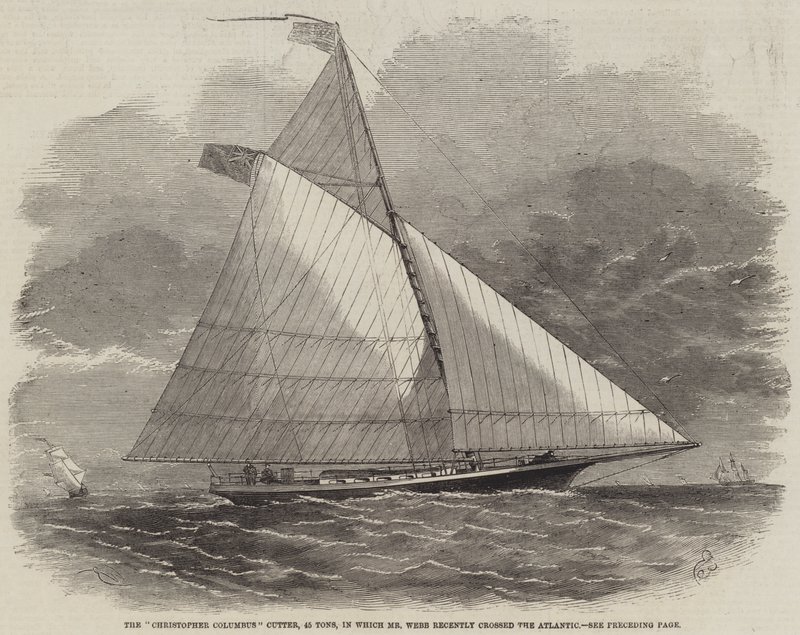 Christopher Columbus Cutter, 45 Tons, där Mr Webb nyligen korsade Atlanten av Edwin Weedon
