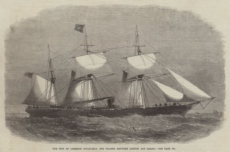 The City of Limerick Steam-Ship, för trafik mellan London och Brasilien av Edwin Weedon