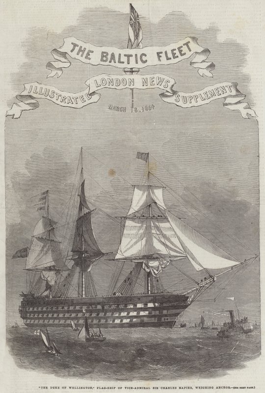 Hertigen av Wellington, flaggskepp av viceamiral Sir Charles Napier, vägande ankare av Edwin Weedon