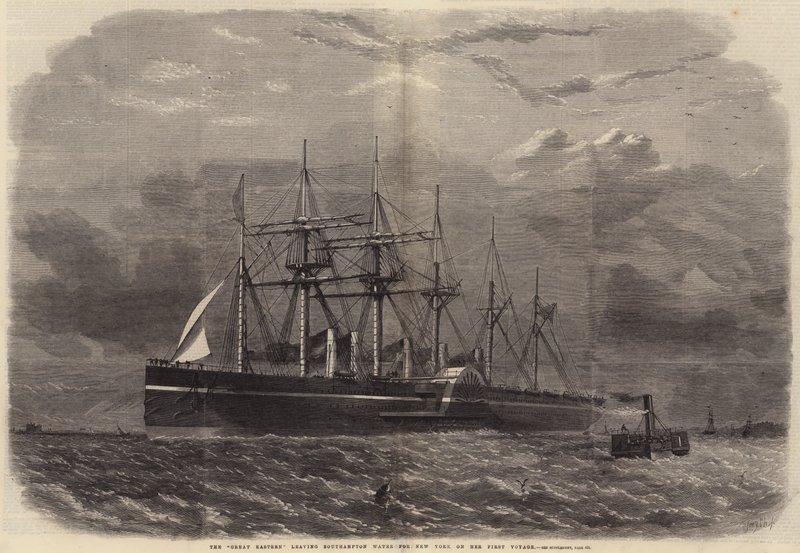 Great Eastern lämnar Southampton Water för New York på sin första resa. av Edwin Weedon