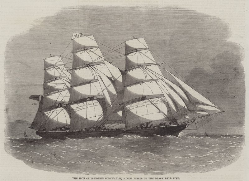 Iron Clipper-Ship Cornwallis, ett nytt fartyg från Black Ball Line av Edwin Weedon