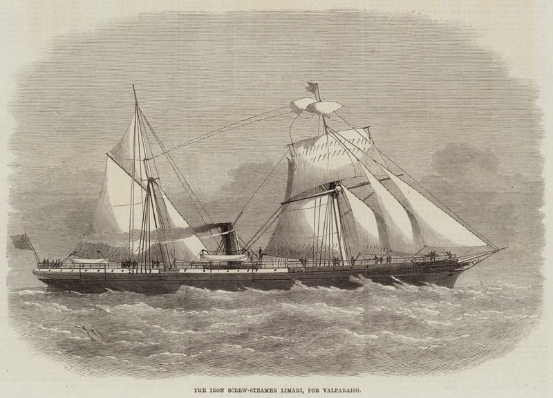 Iron Screw-Steamer Limari, för Valparaiso av Edwin Weedon