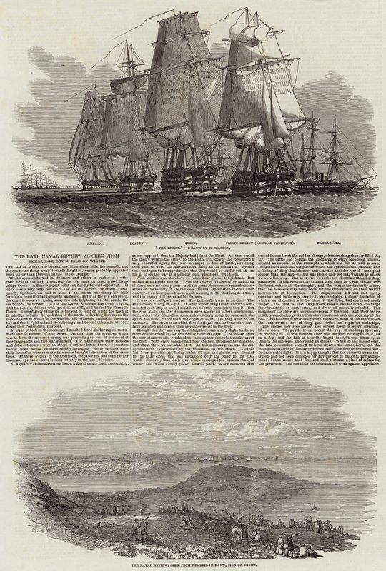 The Late Naval Review, sett från Bembridge Down, Isle of Wight av Edwin Weedon