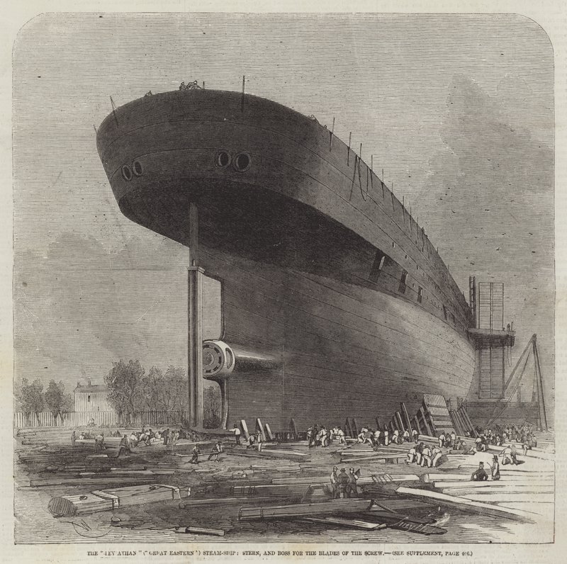 Ångfartyget Leviathan (Great Eastern), aktern och bossen för skruvbladen av Edwin Weedon