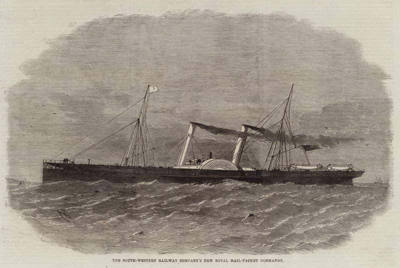 South-Western Railway Companys nya Royal Mail-Packet Normandie av Edwin Weedon