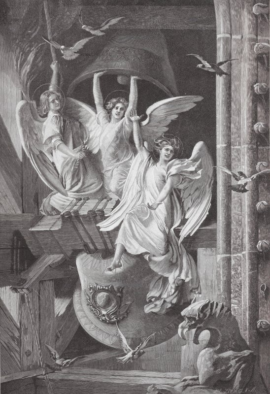 The Christmas Bells (färglitografi) av Edwin Howland Blashfield