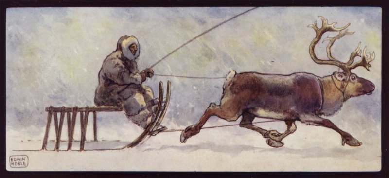 En lapp- och rensläde (färg litho) av Edwin Noble