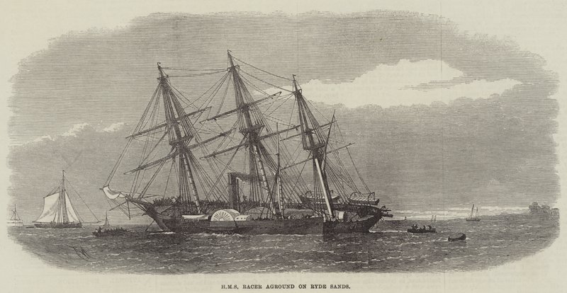 HMS Racer gick på grund på Ryde Sands av Edwin Weedon